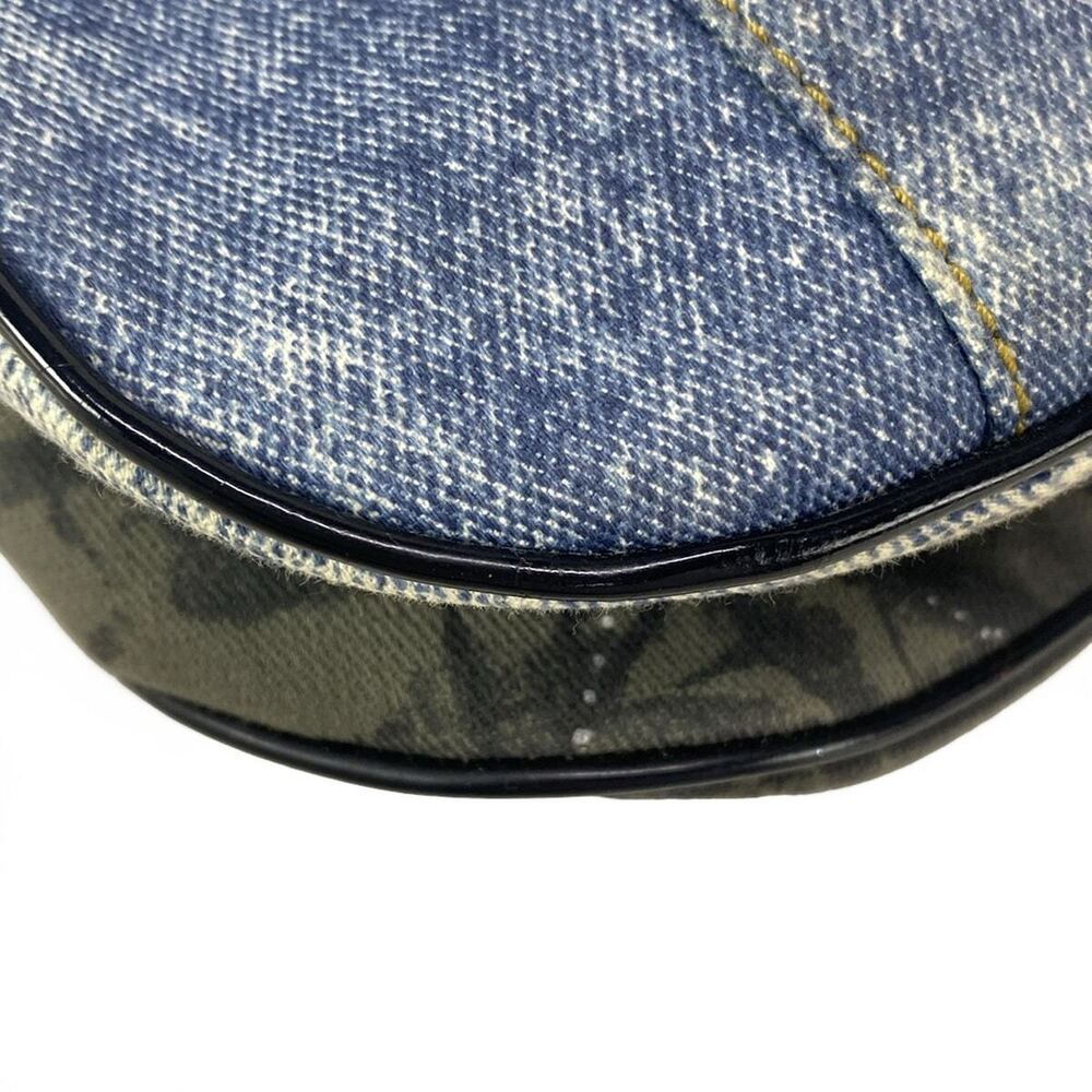DIOR Christian Double Saddle Bag Handbag Denim Blue Red Multi Leather - Picture 7 of 7